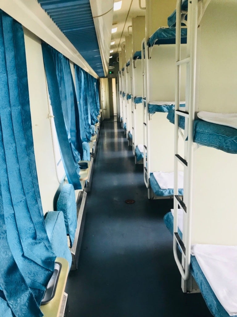 Schlafbetten in einem Zug in China