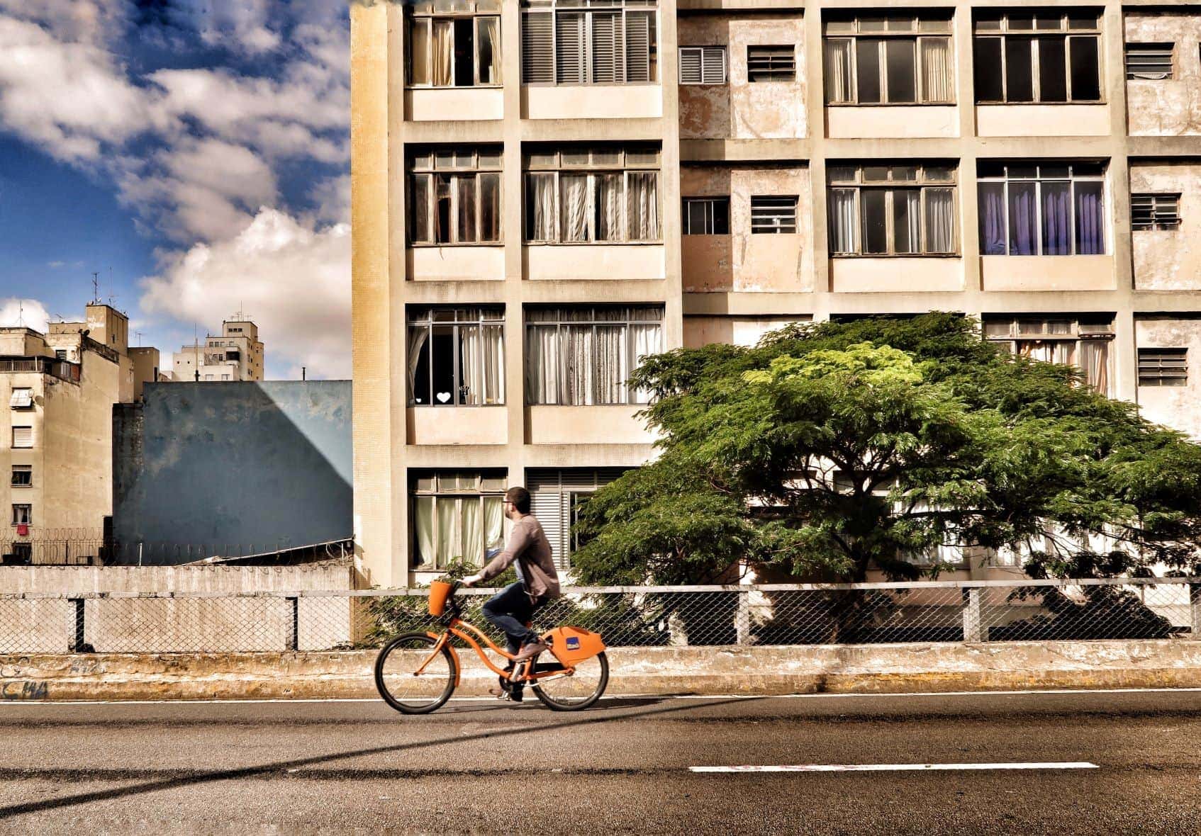 Fahrradfahrer in Sao Paulo
