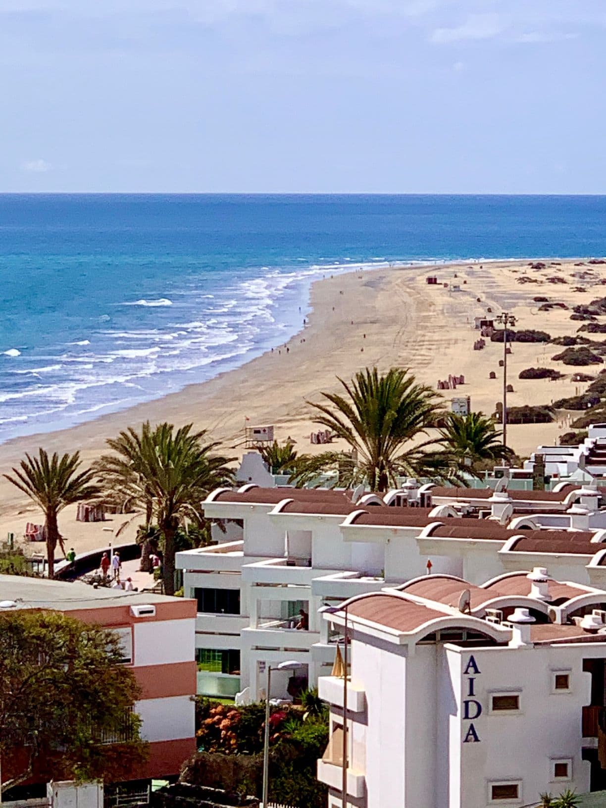 Blick auf Hotels und Strand Playa del Ingles