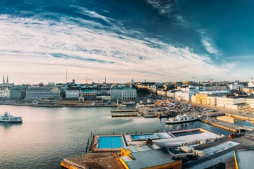 Blick auf den Hafen von Helsinki