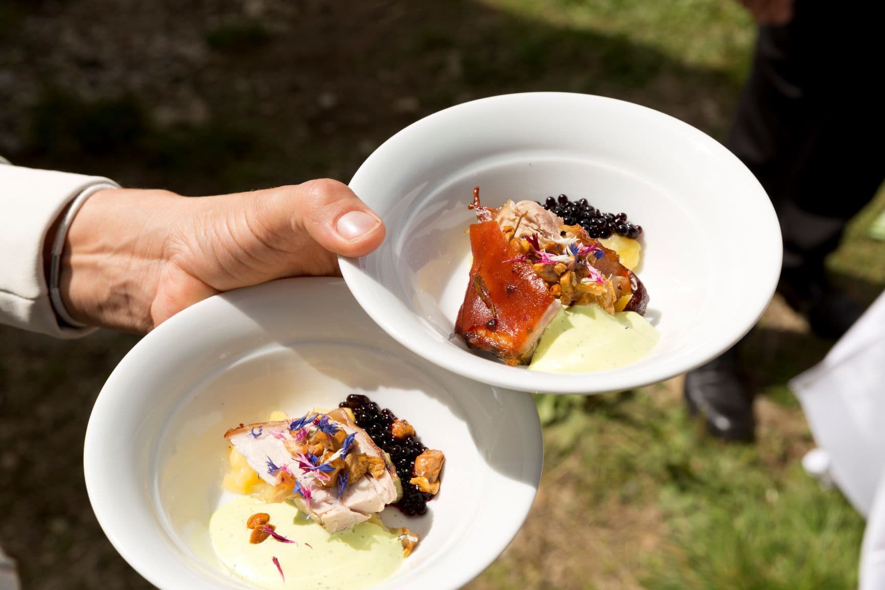 Essen auf der Gompmer Alm in Südtirol