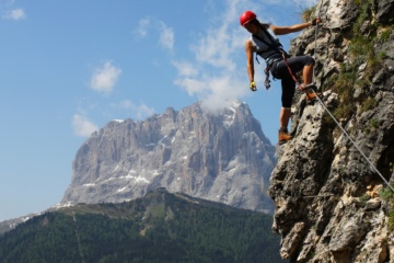 Kletterer in den Dolomiten