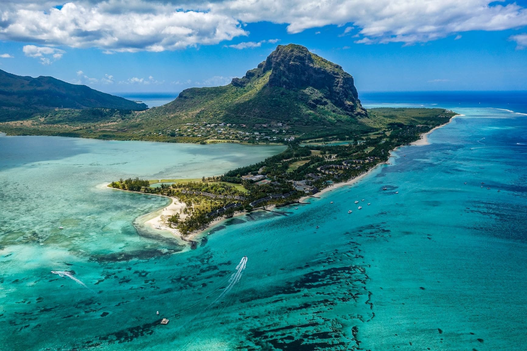 Blick auf Mauritius aus der Luft