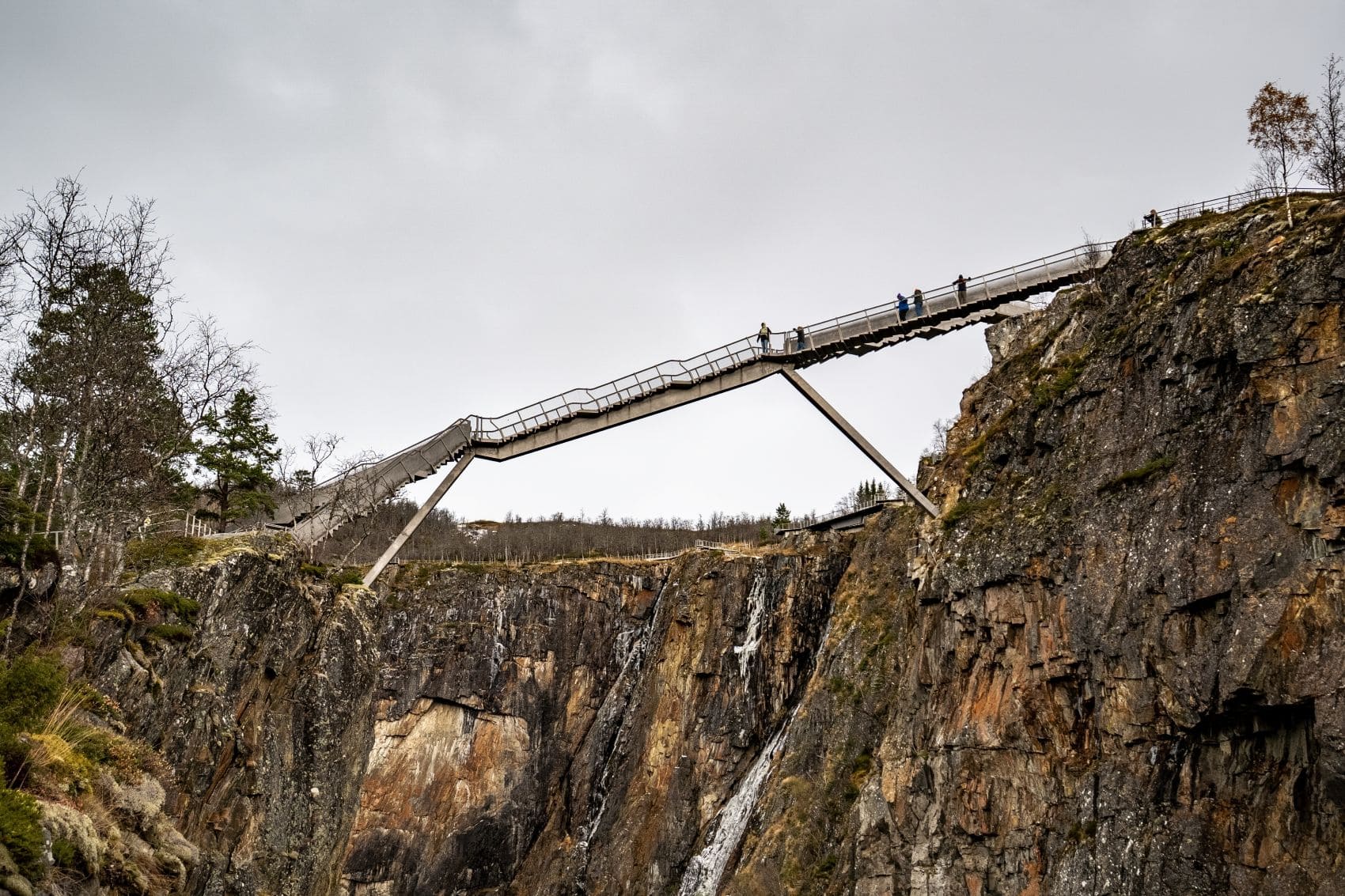 Treppenbrücke am Vøringsfossen in Norwegen