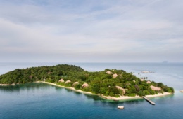 Dronen-Blick auf Cempedak Island