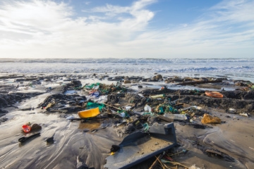 Plastikmüll an Atlantikküste in Frankreich