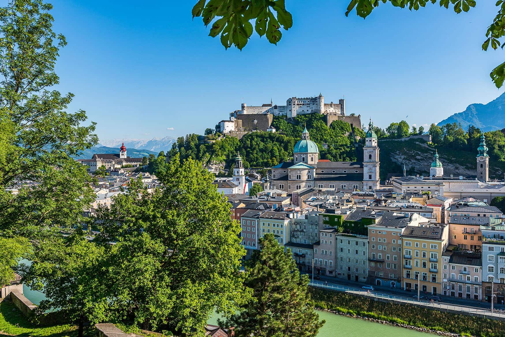 Aussicht vom Kapuzinerberg auf die Altstadt Salzburgs