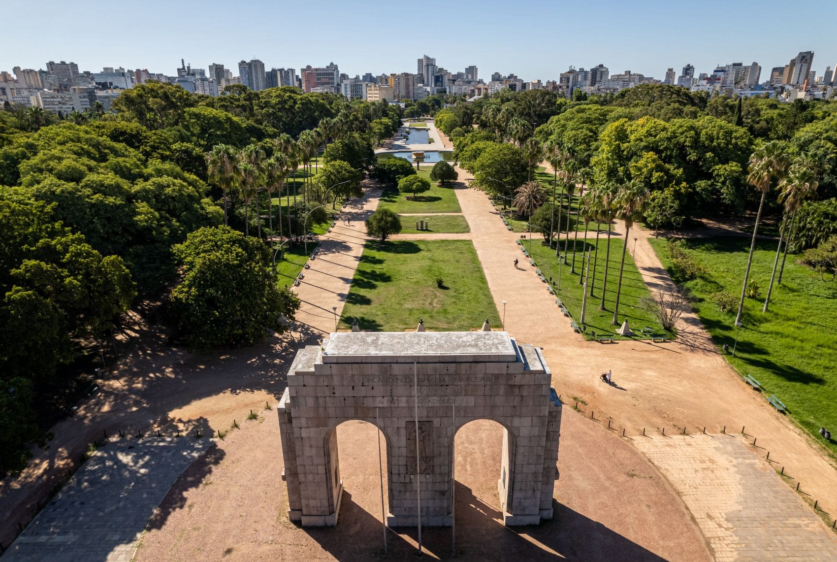 Parque Farroupilha in Porto Alegre aus Vogelperspektive 