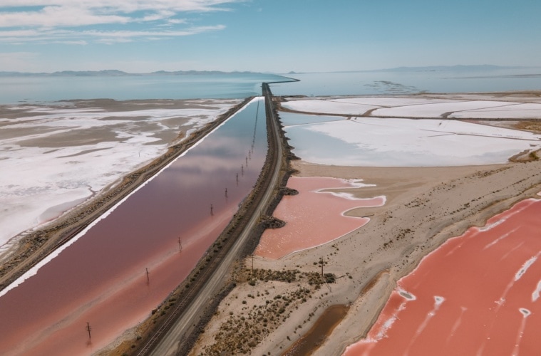 Great Salt Lake in Utah, USA