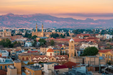 Blick auf das Stadtpanorama von Nikosia