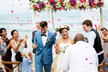 Hochzeit am Strand.