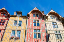 Häuser in Troyes in der Aube en Champagne.