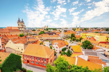 Stadtpanorama von Eger in Ungarn