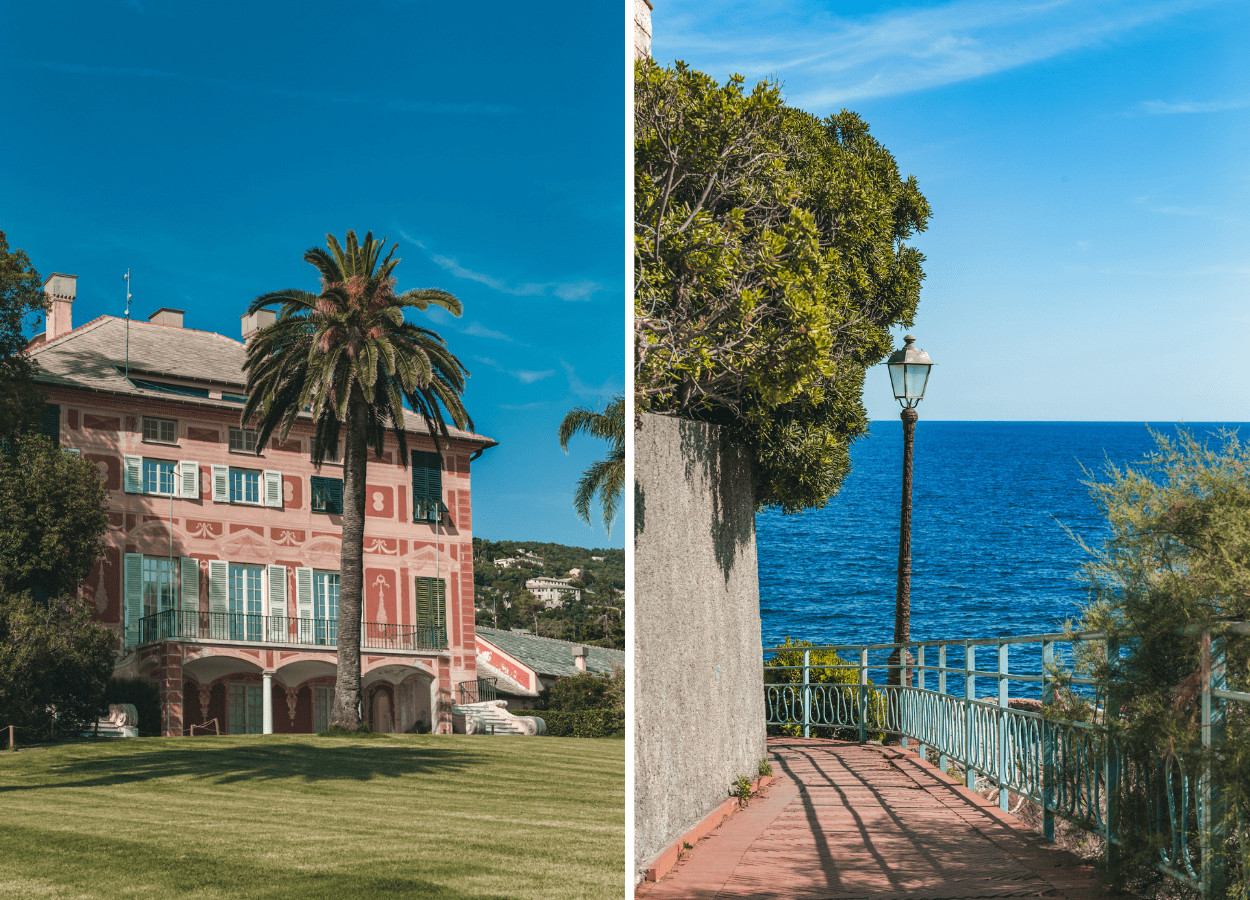 Passeggiata Anita Garibaldi entlang der Küste mit einer der schönsten Aussichtspunkte in Genua