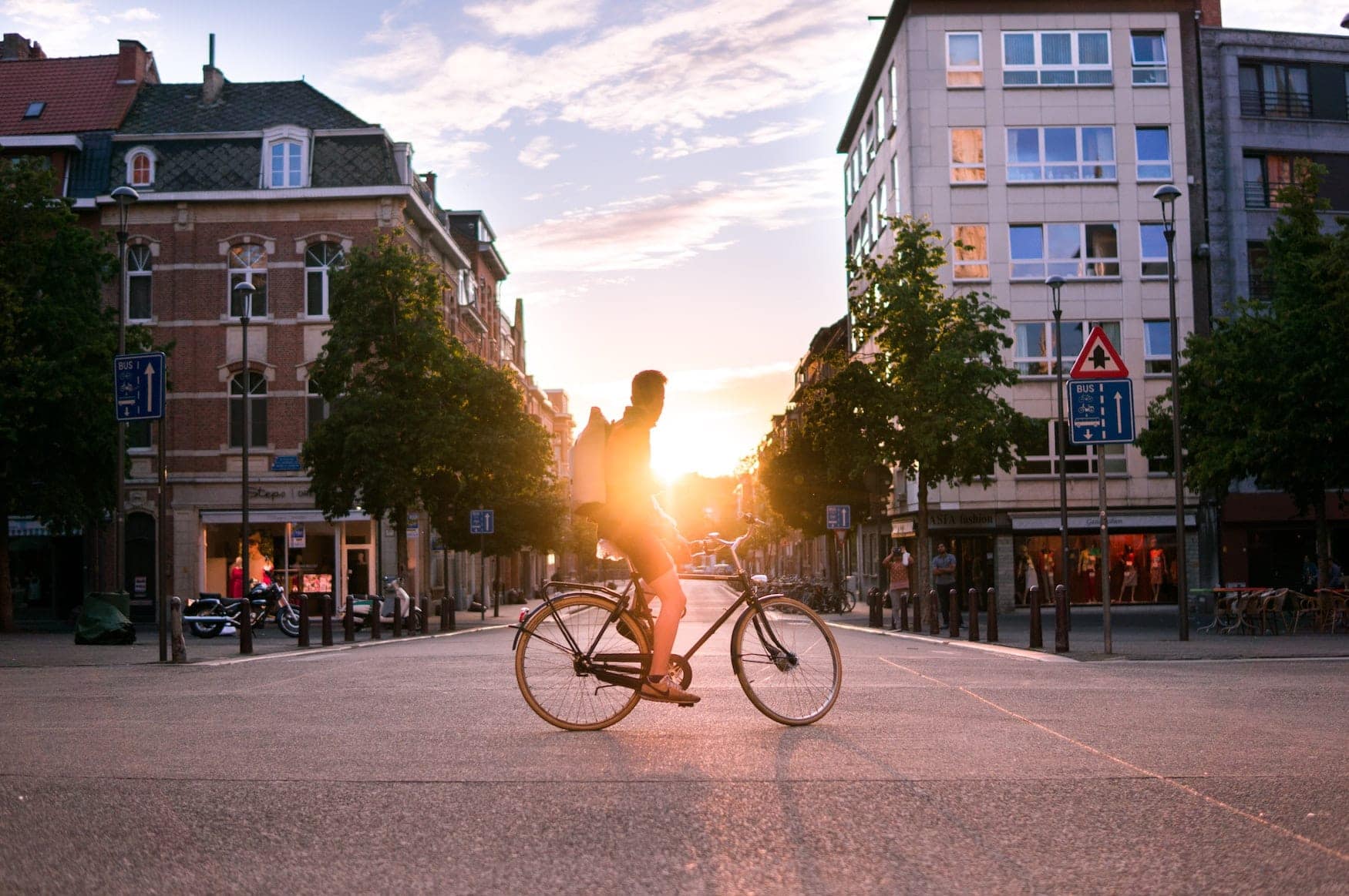 Fahrradfahrer in Leuven, Belgien