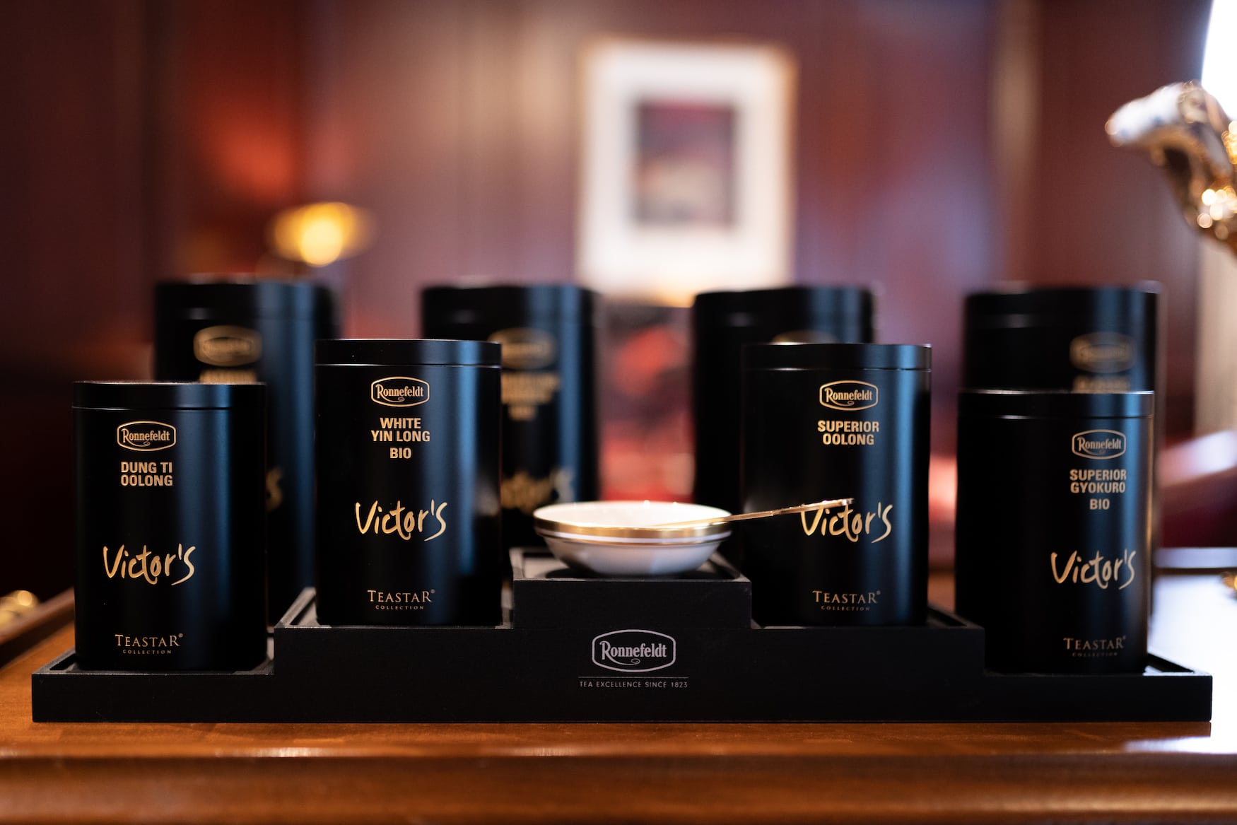 Tee-Auswahl zur Tea Time in einem Hotel in Deutschland