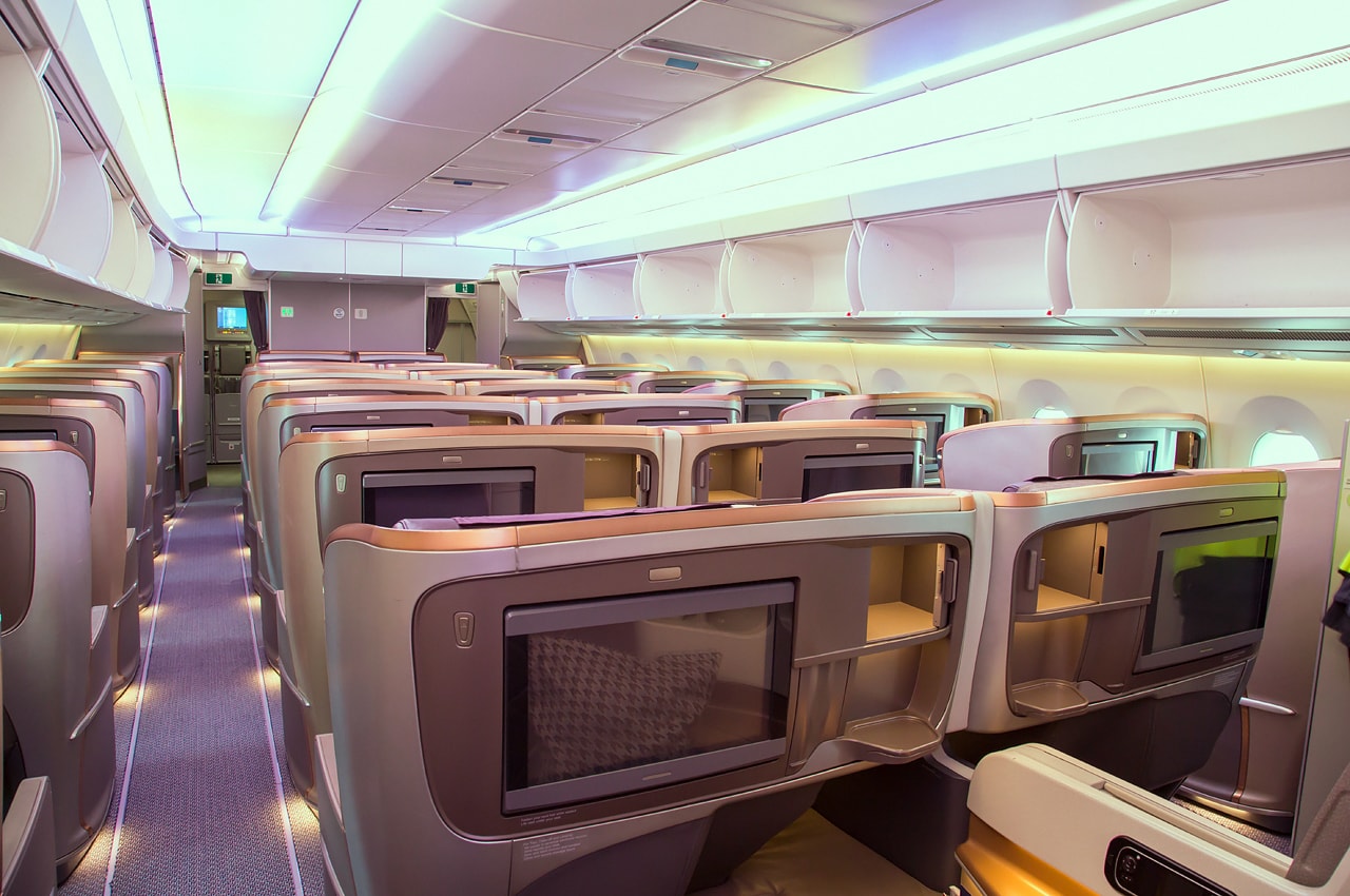 Breite Sitze in der Business Class von Singapore Airlines nach New York