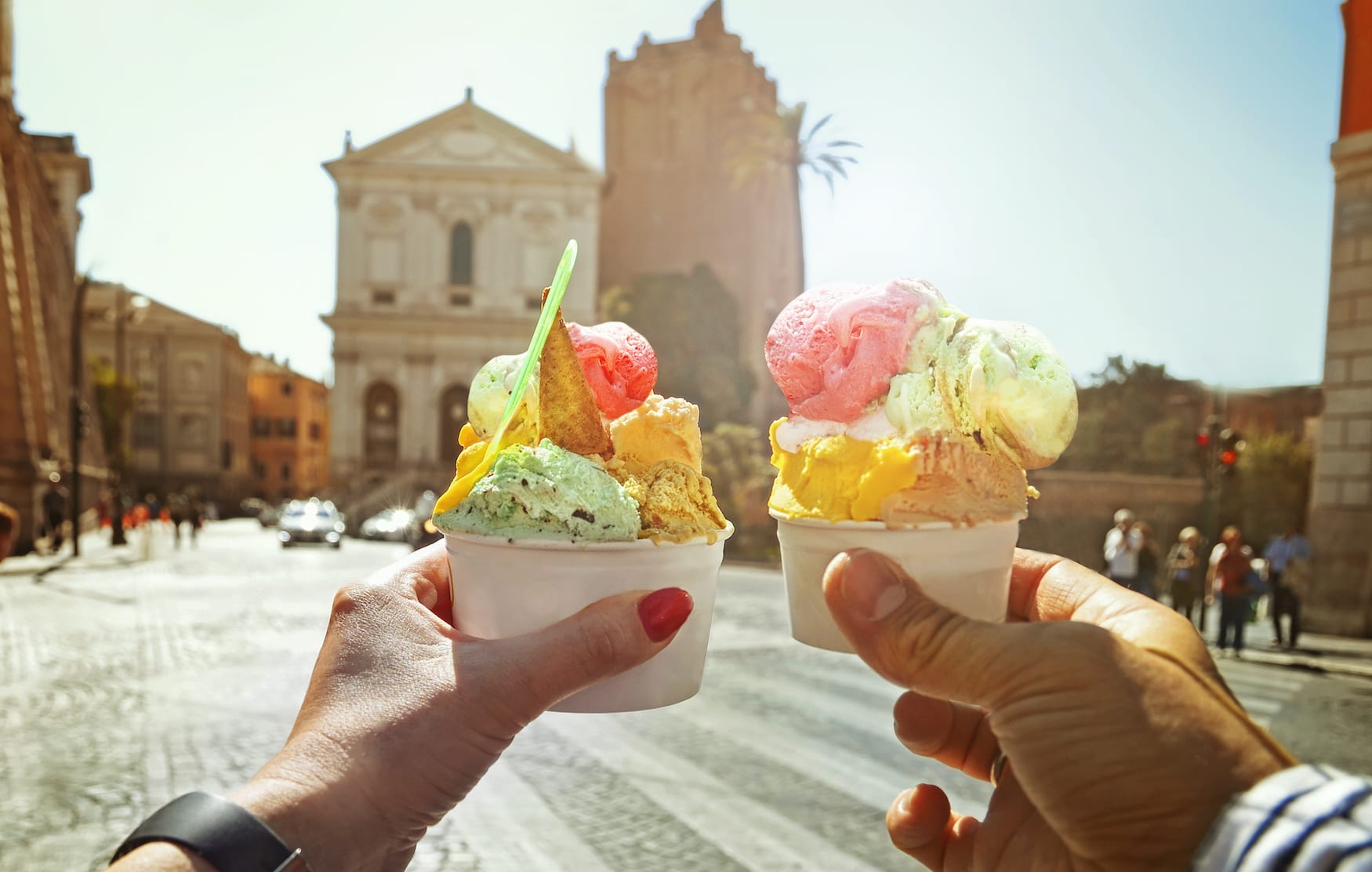 zum Valentinstag: Eis in Rom