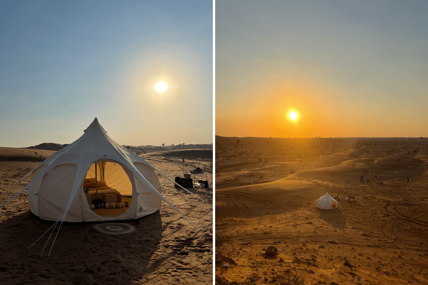 Glamping in der Wüste von Dubai in den Glampingzelten von Nomadic