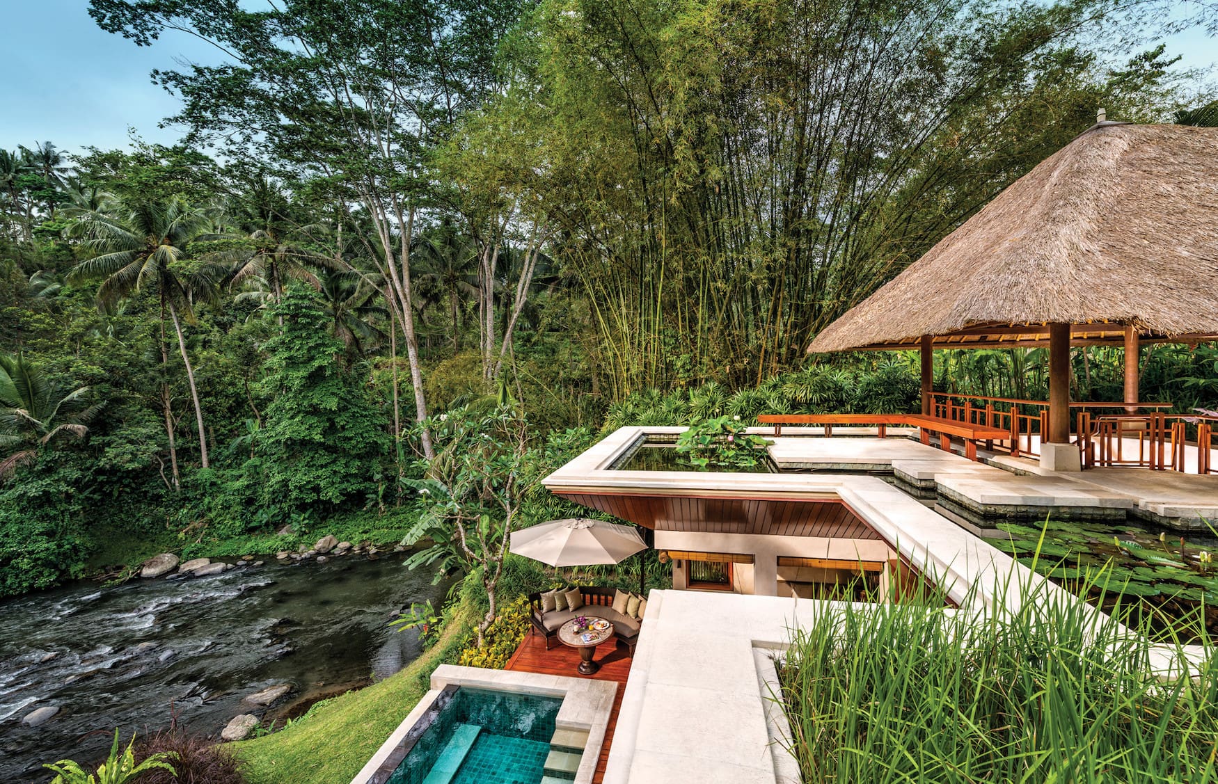 Blick auf den Fluss im Four Seasons Bali at Sayan