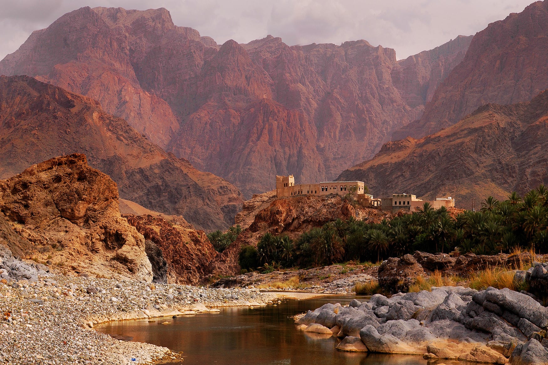 the Hajar Mountains in Oman