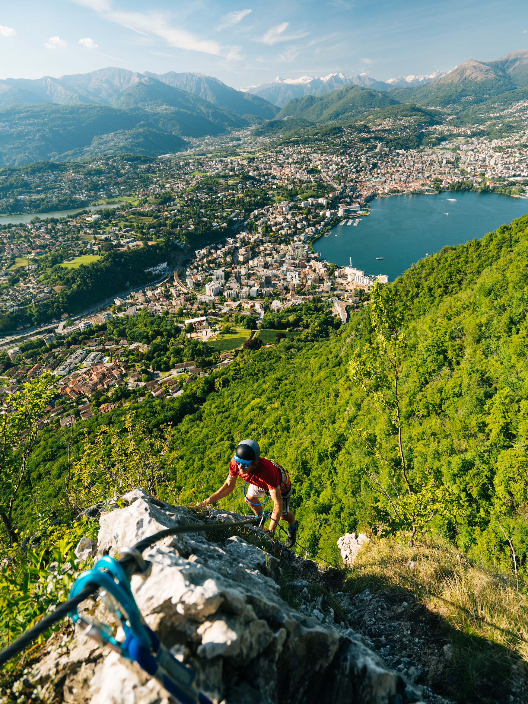 Kletterer auf dem Klettersteig San Salvatore