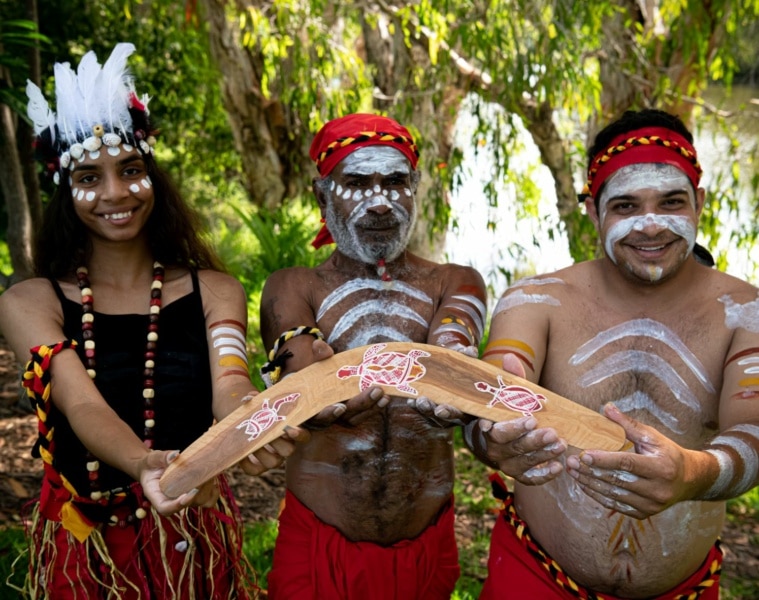 Darbietung während der Taribelang Bunda Cultural Tour in Bundaberg, Queensland