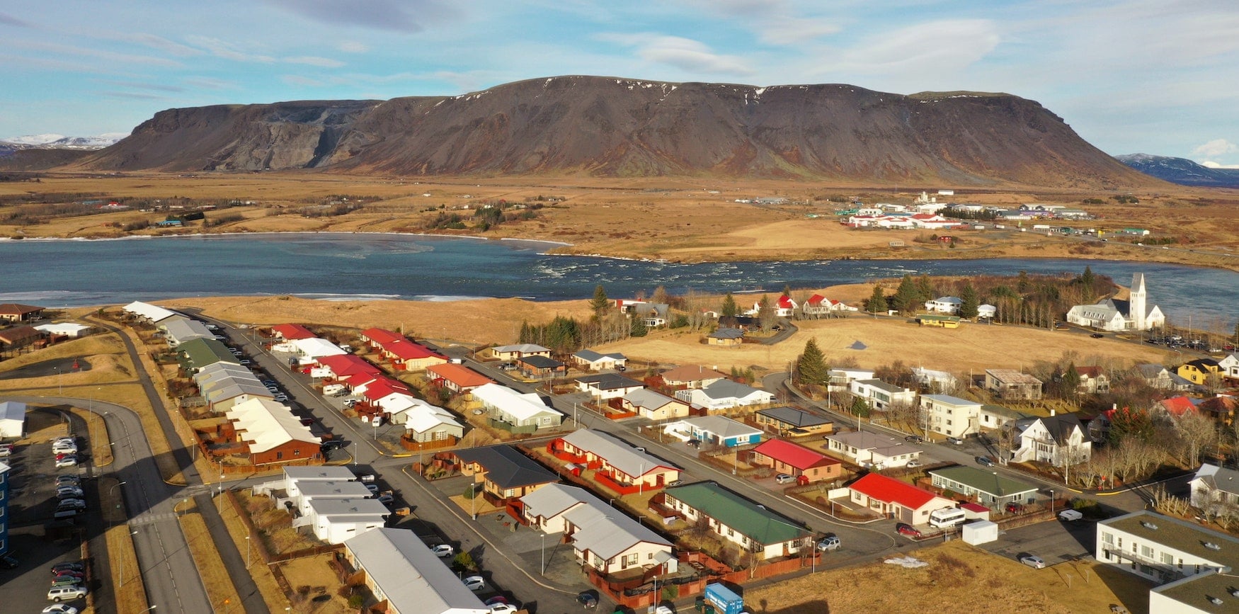 Die Stadt Selfoss in Island