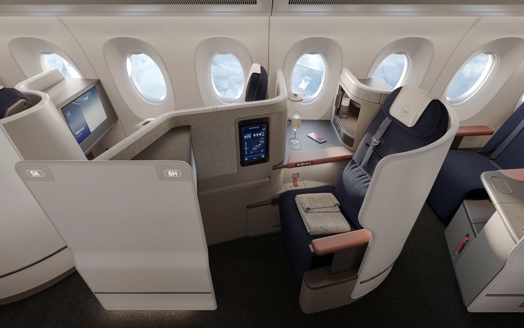 Lufthansa Allegris Business Class Sitz Fenster 