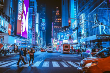 Times Square in New York am Abend