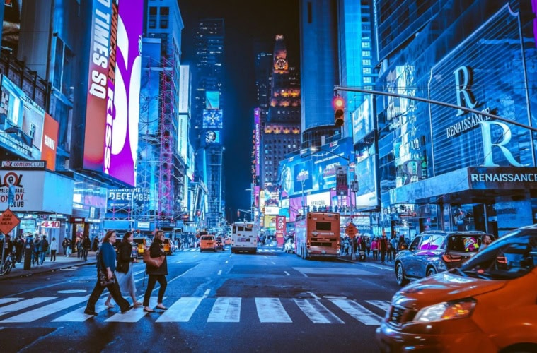 Times Square in New York am Abend