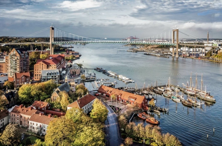 Blick auf Göteborger Stadtteil Klippan