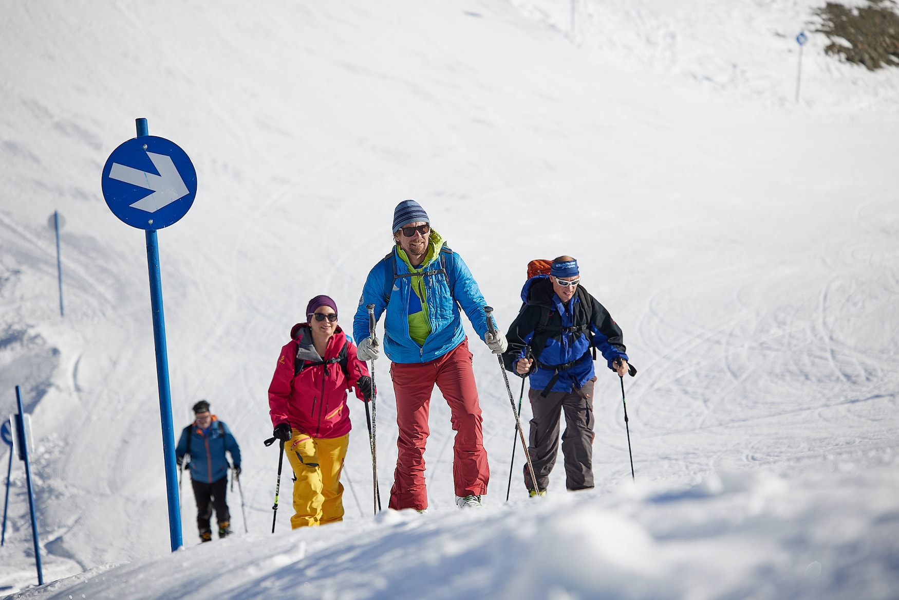 Skifahrer in den Pitztaler Alpen