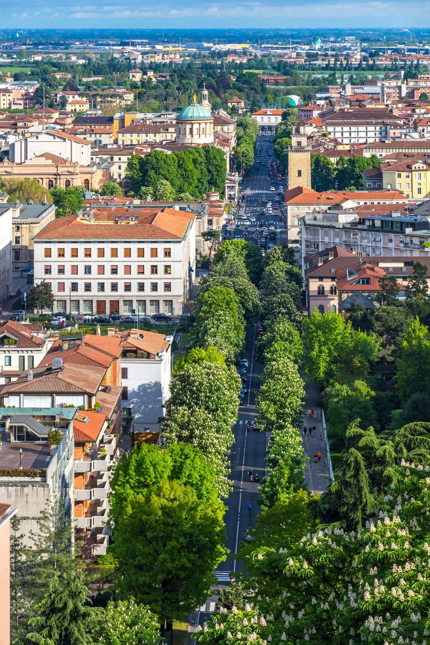 Bergamo: Viale Vittorio Emanuele aus Vogelperspektive 