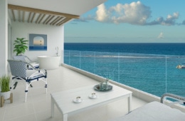 Balkon mit Blick aufs Meer im neuen Sandals Resort