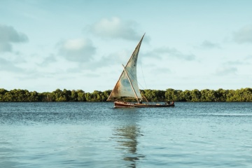Boot vor der Küste Kenias