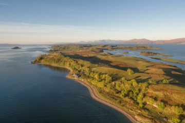 Schottische Insel Lismore aus Vogelperspektive