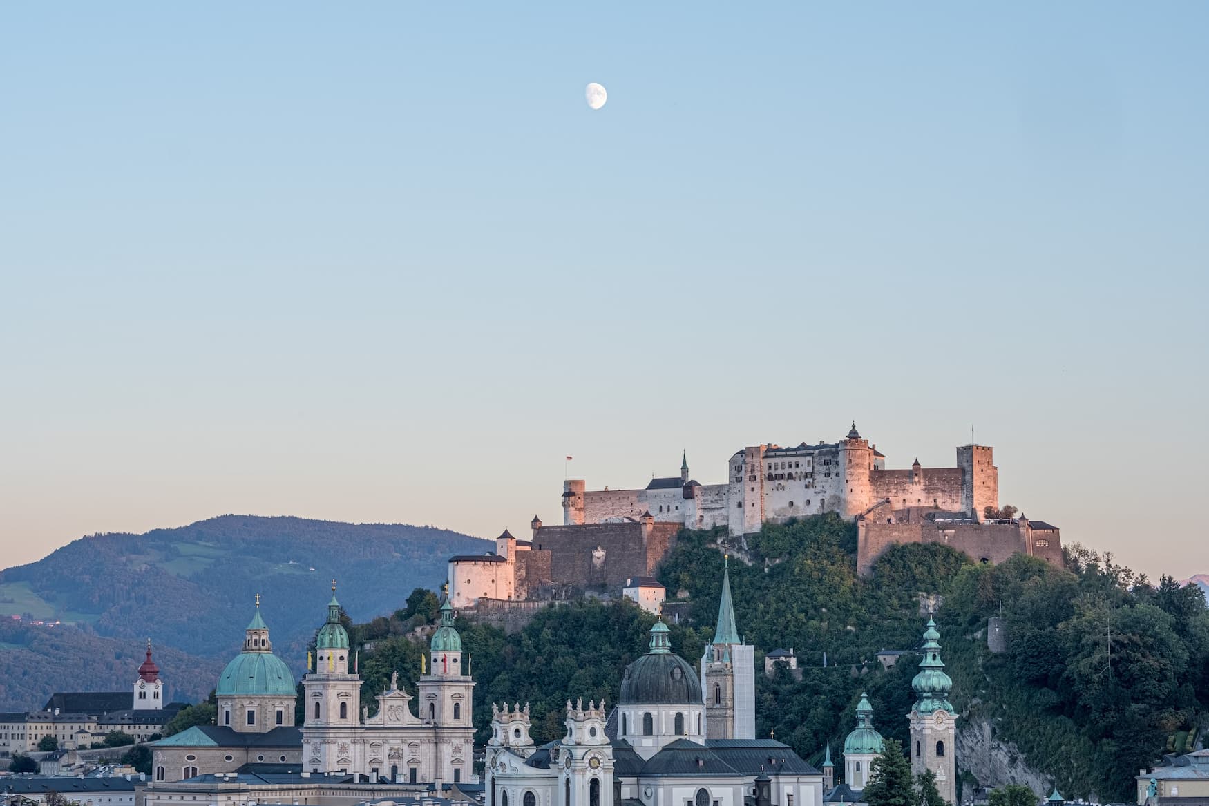 Blick auf das Schloss in Salzburg