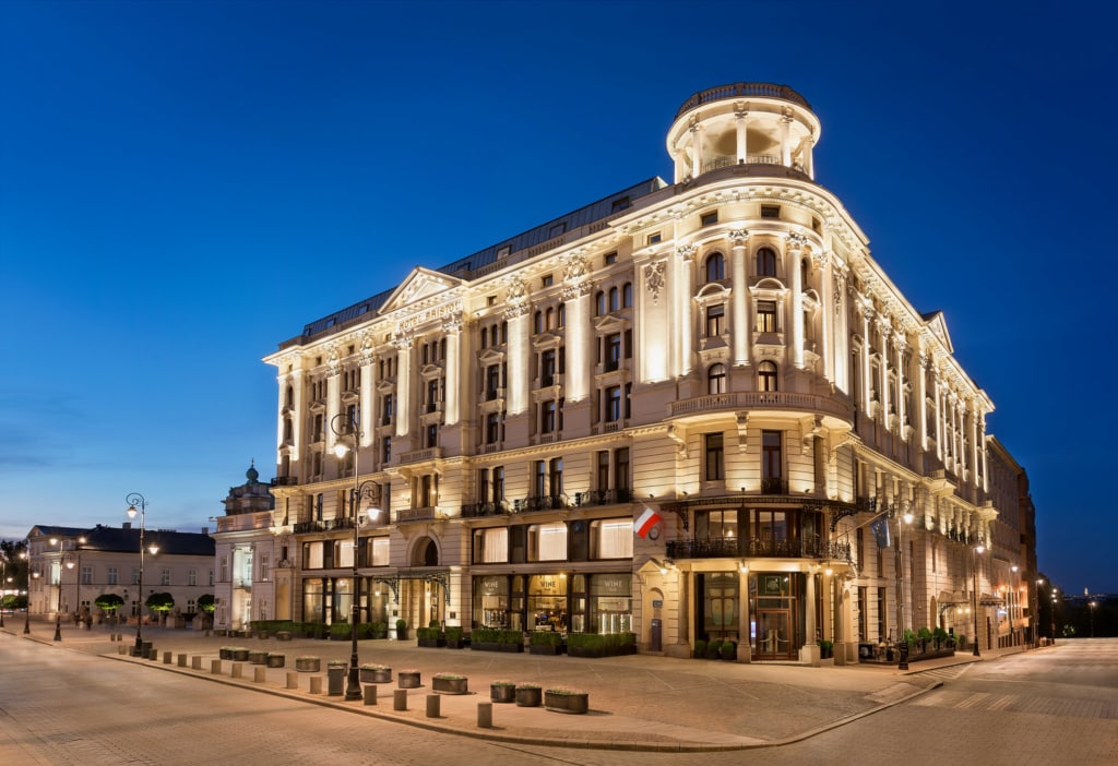 Hotel Bristol in Warschau bei Nacht