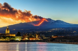 Ausgebrochener Vulkan Ätna, Sizilien