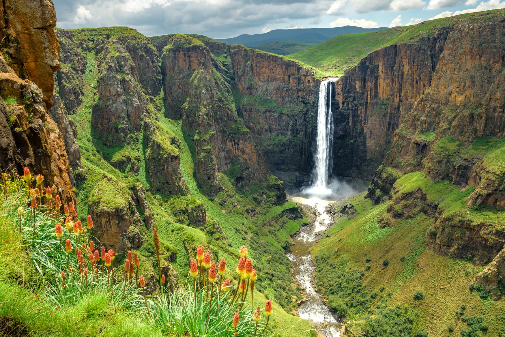 unbekannte Urlaubsziele: Wasserfall in Lesotho