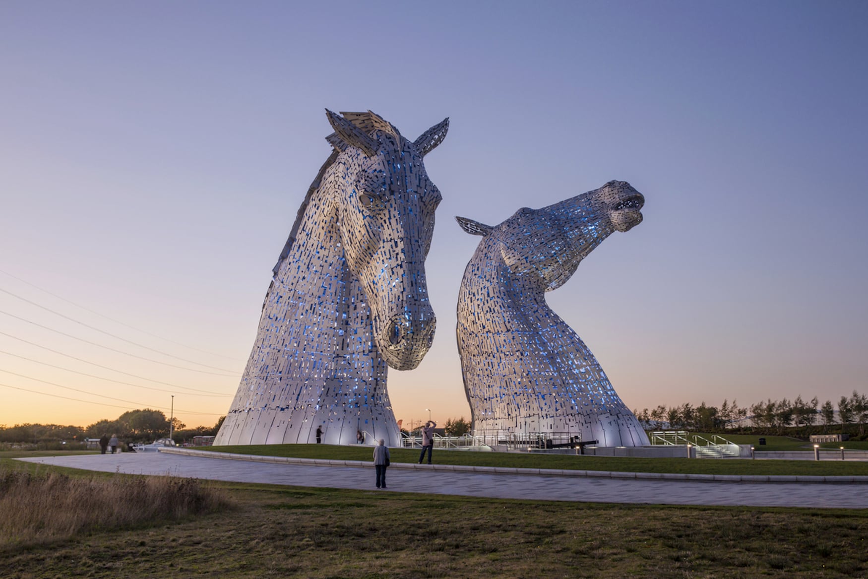 Kelpies Statuen in Falkirk bei einer Radreise Schottland
