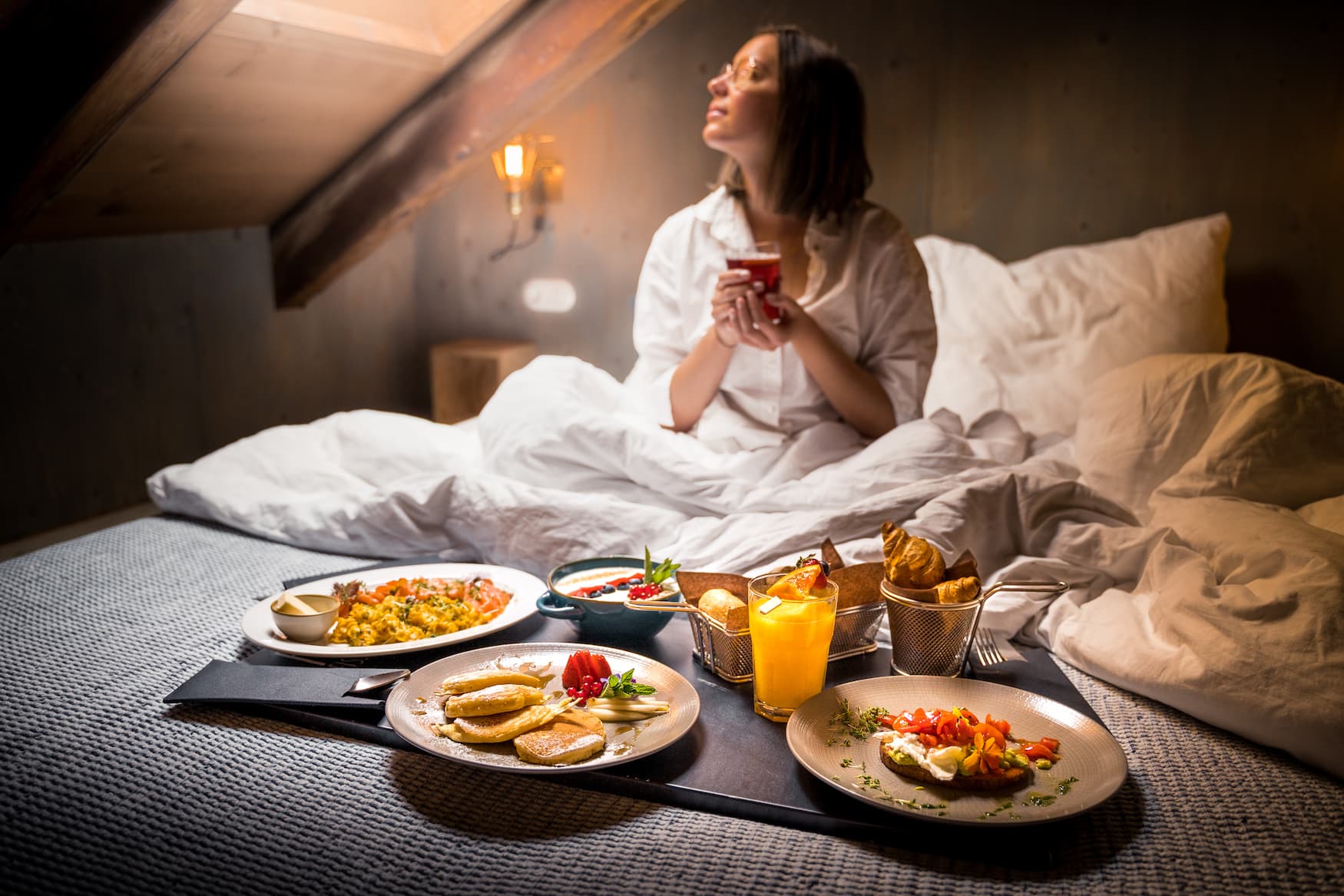 Frühstück im Bett im Alten Schlachthof in Südtirol