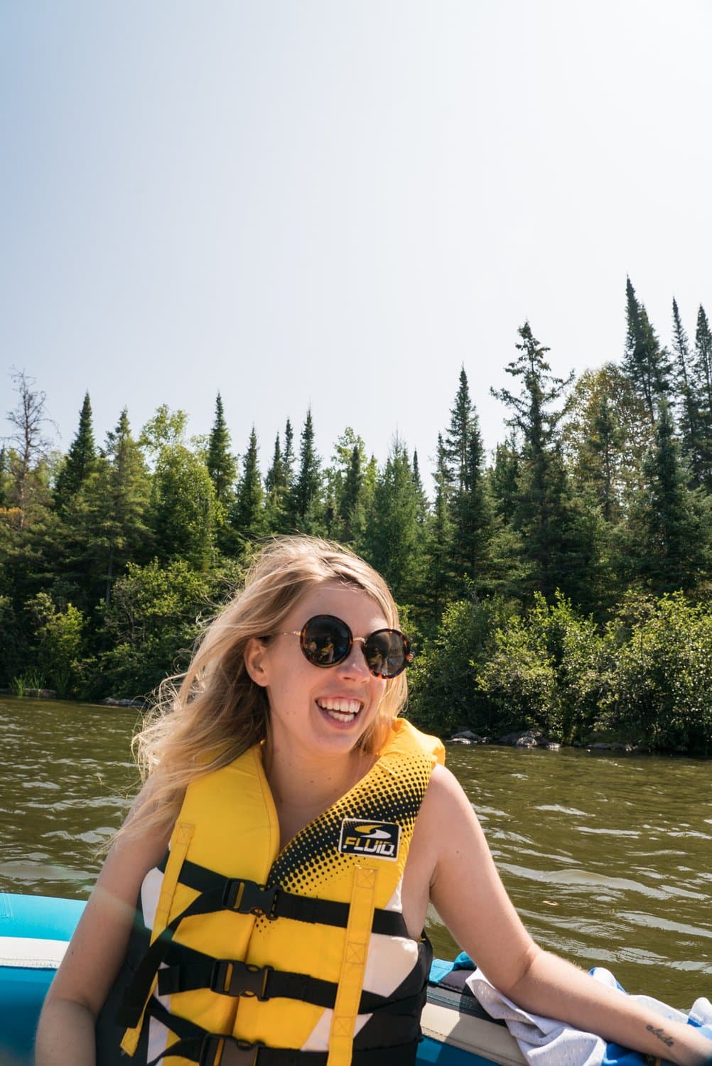 Pure Freude auf dem Winnipeg River Floating.