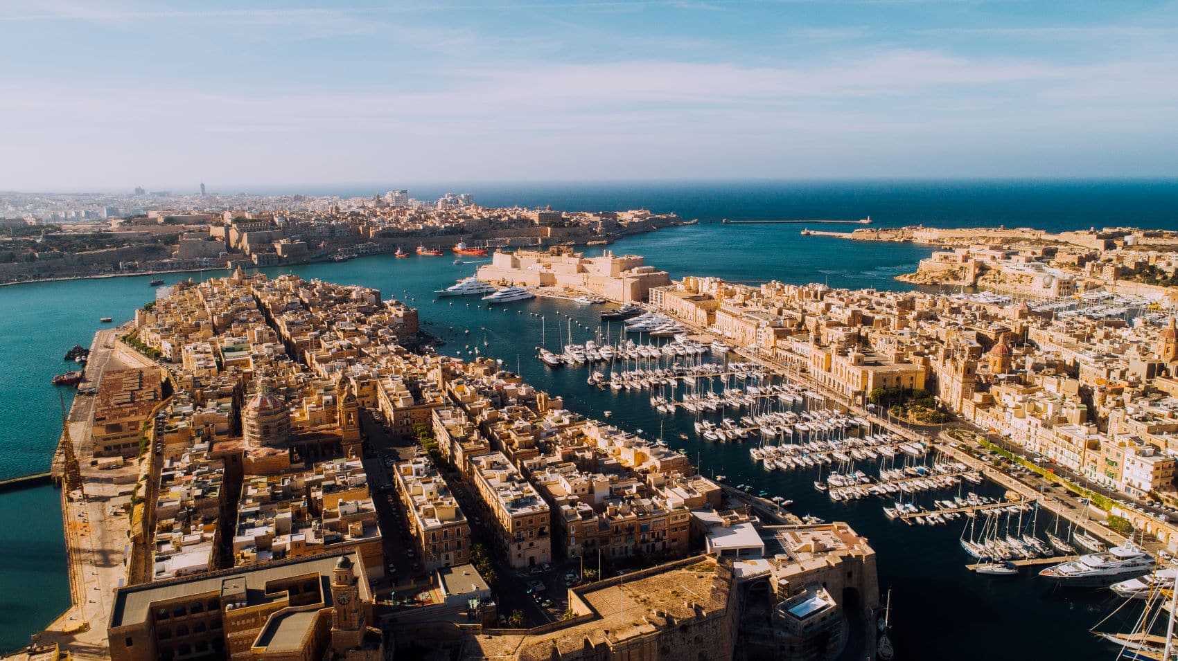 Blick auf Three Cities in Malta 