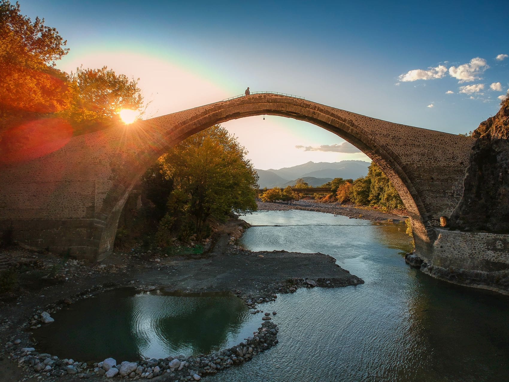 Steinborgenbrücke in Konitsa, Griechenland
