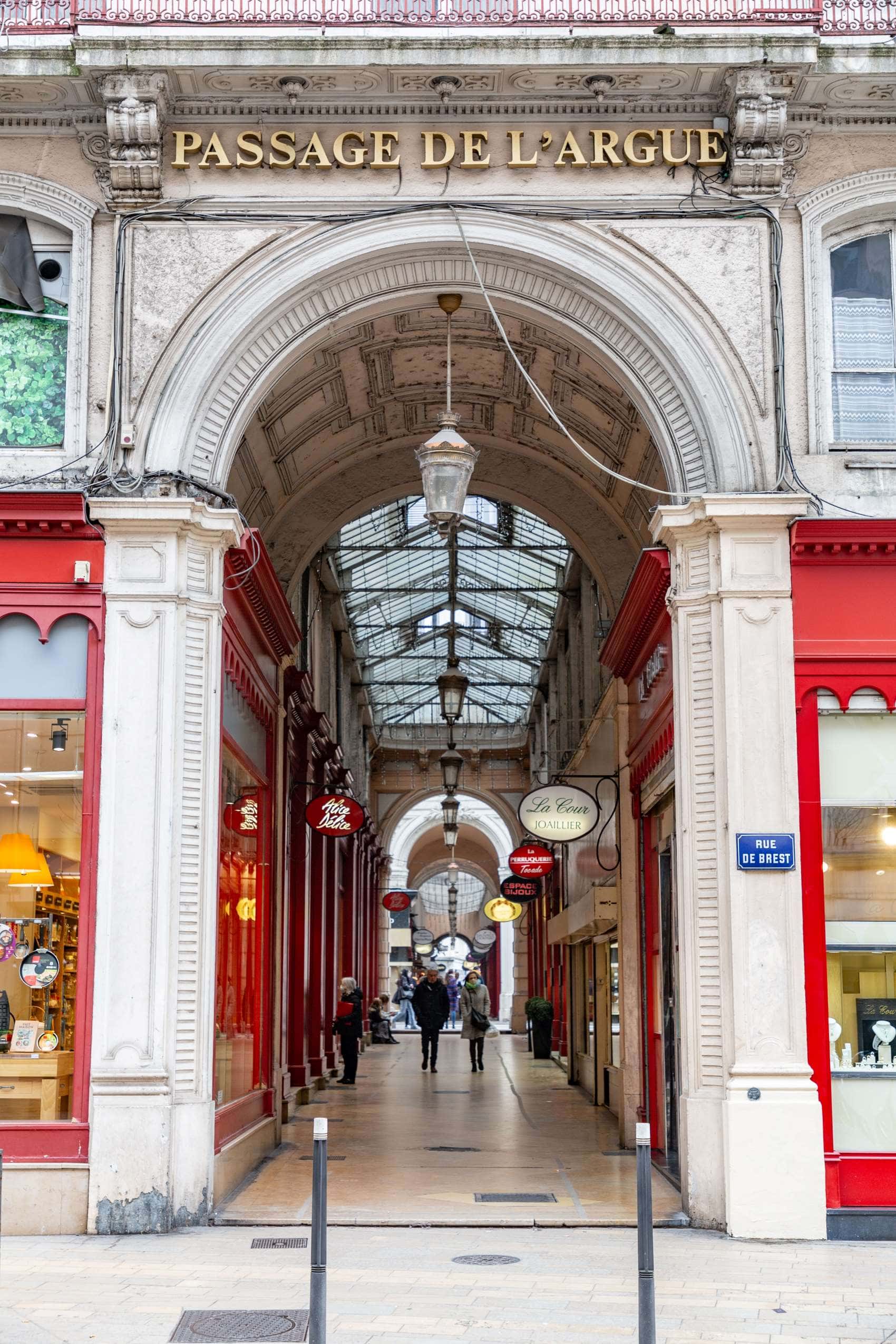 Eingang der Passage de l‘Argue in Lyon 