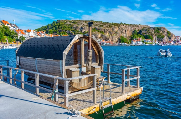 Sauna in Schweden direkt am See