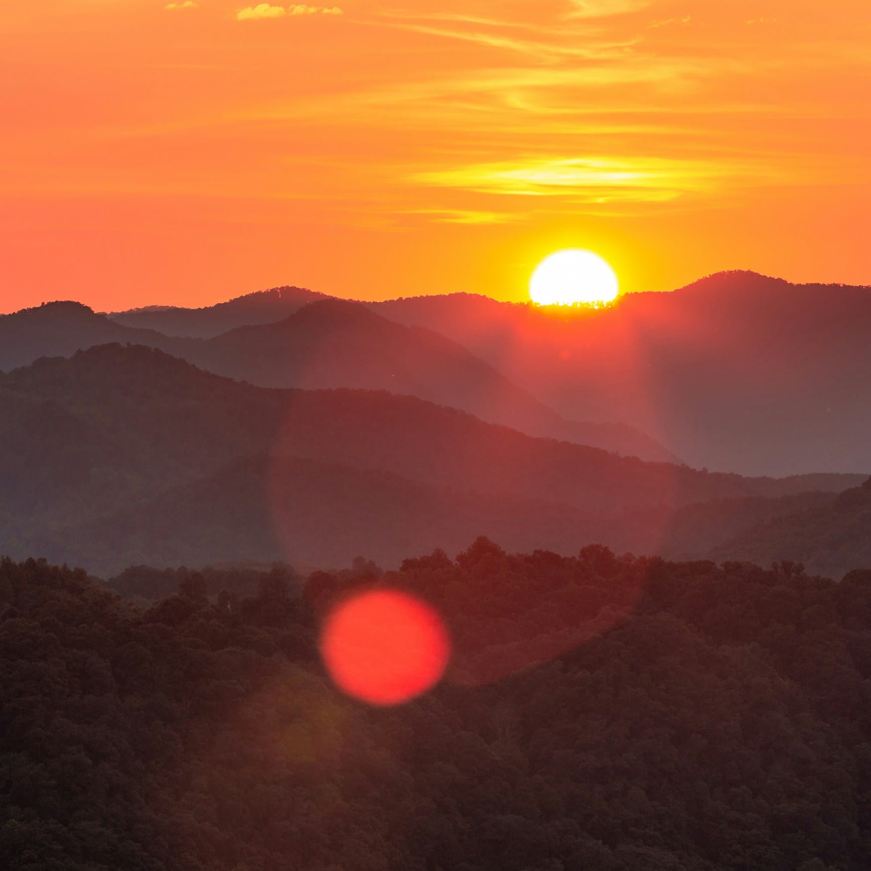 Sonnenuntergang am Appalachian Trail