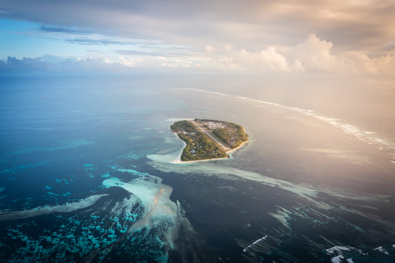 Waldorf Astoria Seychelles Platte Island aus Luft 